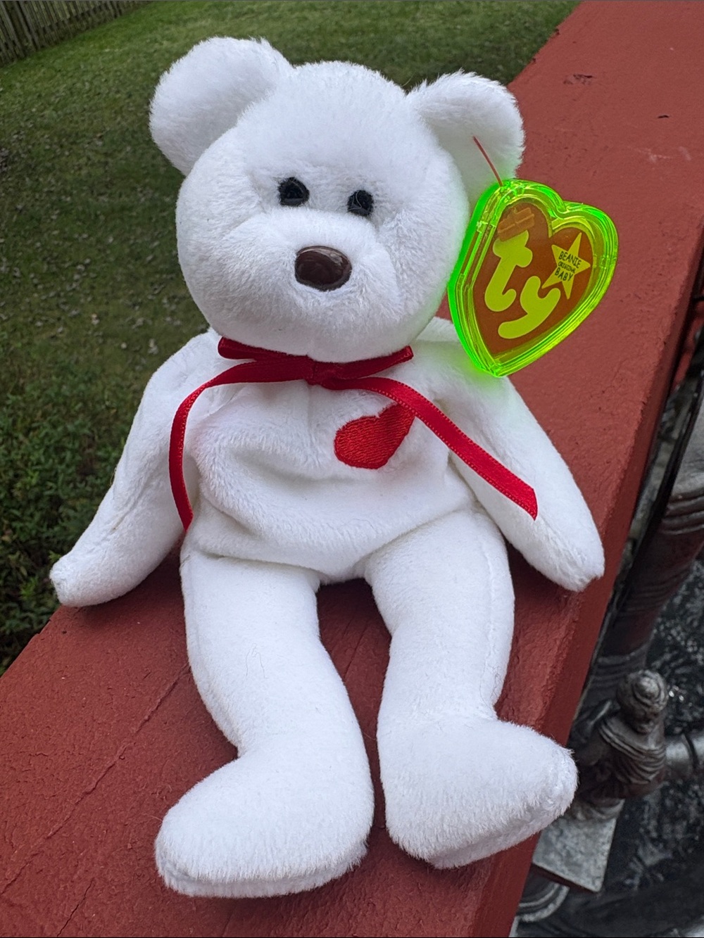 “Valentino” the Bear from the Ty Beanie Babies collection - RETIRED